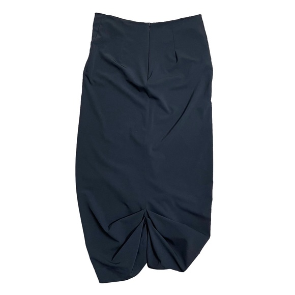 Elm Design Black Midi Skirt Tulip Hem Draped Gathered Pencil, Size 1 (Small) - Picture 5 of 12